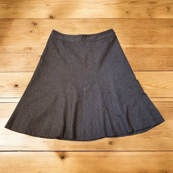 Ann Taylor Loft A-Line Skirt Midi Women Size 8 Wool Blend Business Office Career - Picture 1 of 8